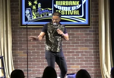 Angelo Lobo at Flappers during the 2024 Burbank Comedy Festival