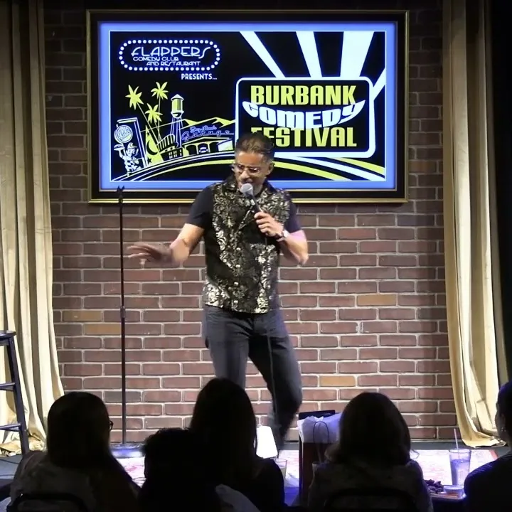 Angelo Lobo at Flappers during the 2024 Burbank Comedy Festival